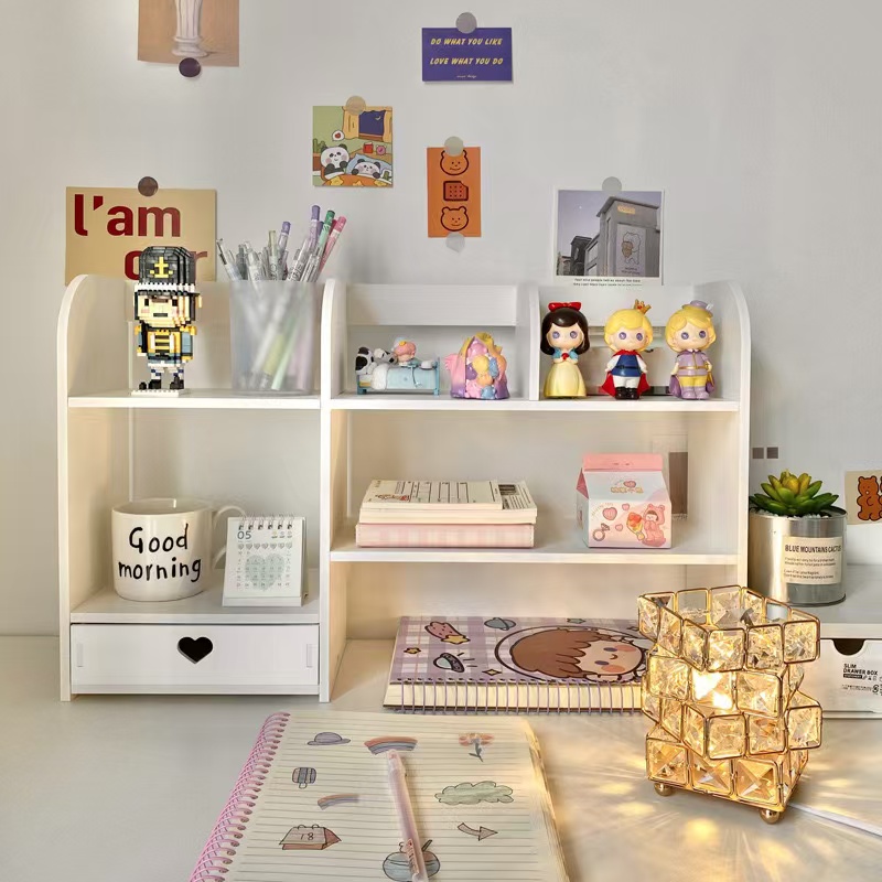 Cubicle Shelf Organizer - Dubbellaags Desktop Organizer Rek Briefpapier Bureau
