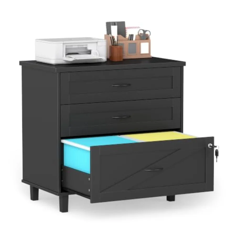File Cabinet Lateral - Houten archiefkast met 3 lades en
