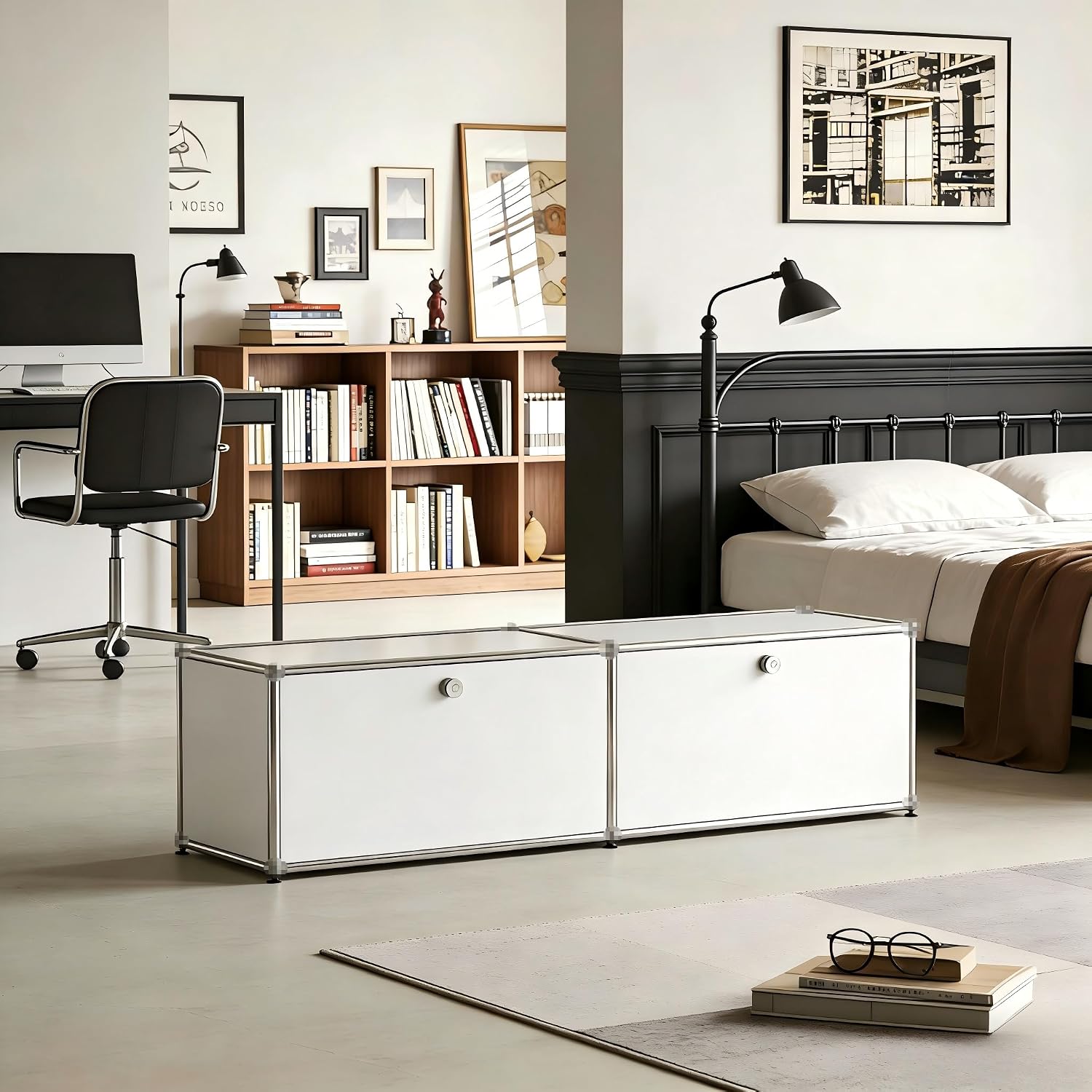 Credenza Office Storage - Moderne opbergkast, metalen dressoir, stalen kast,