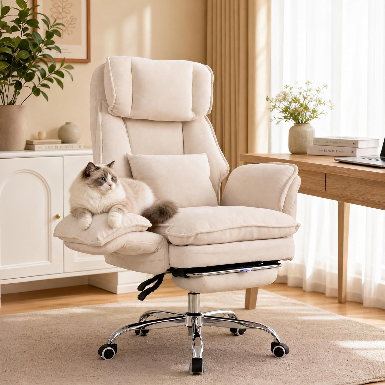 Office Furniture Custom - Bureaustoel met opklapbare armleuningen & voetensteun,