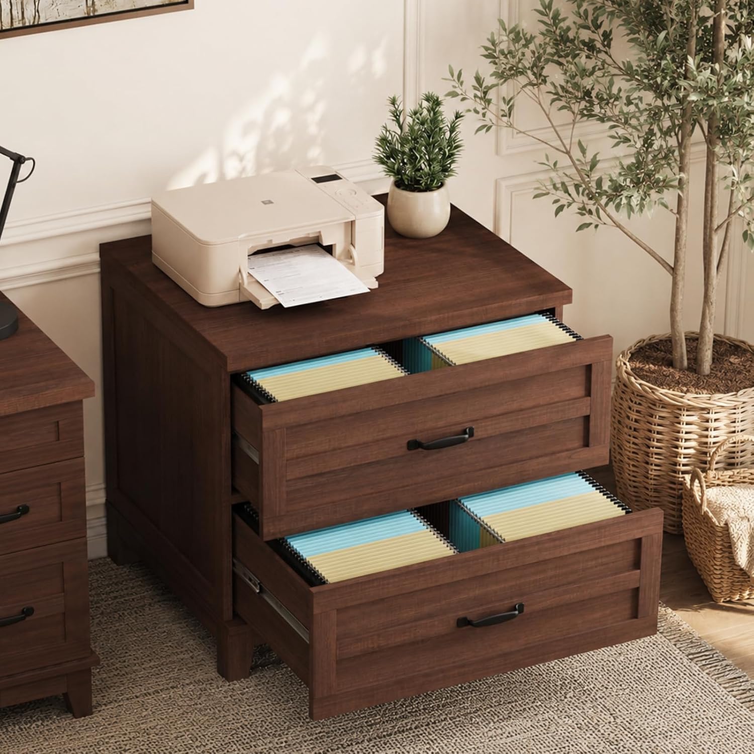 File Cabinet Lateral - Garvee 2-laden boerderijstijl archiefkast met diepe