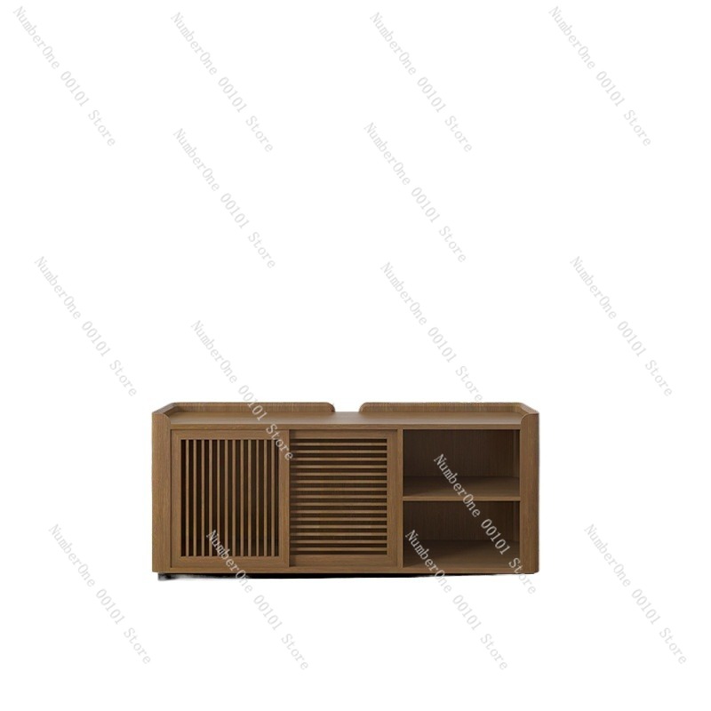 Credenza Office Storage - Elegante bureaukast van bamboe in natuurlijke