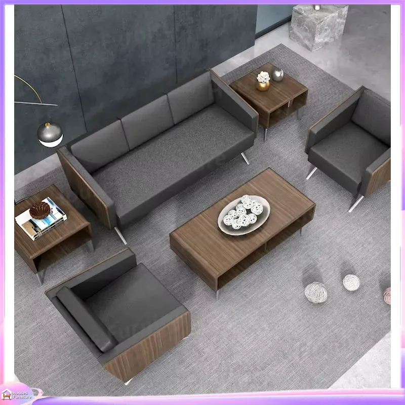 Office Furniture Custom - Moderne 3-zits lederen kantoorbank, wachtruimte meubilair,