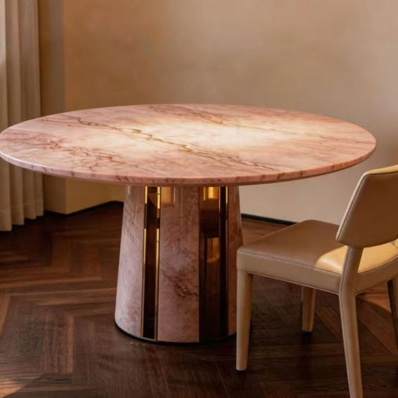 Office Furniture Custom - Elegante moderne ronde marmeren eettafelset, duurzaam