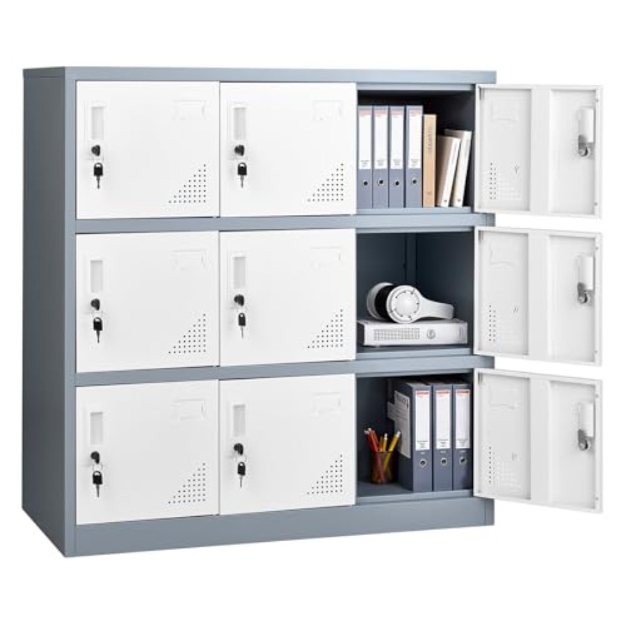Locker Storage Metal - 9-deurs metalen kluis voor werknemers, stalen