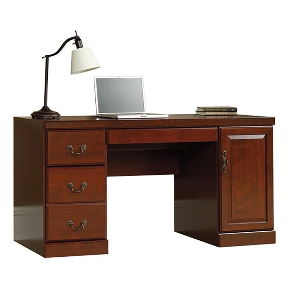 Credenza Office Storage - Traditionele houten computerkast met stroomkabel en