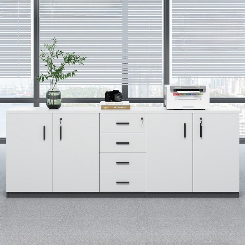 Credenza Office Storage - F*-White afsluitbare archiefkast aan de zijkant