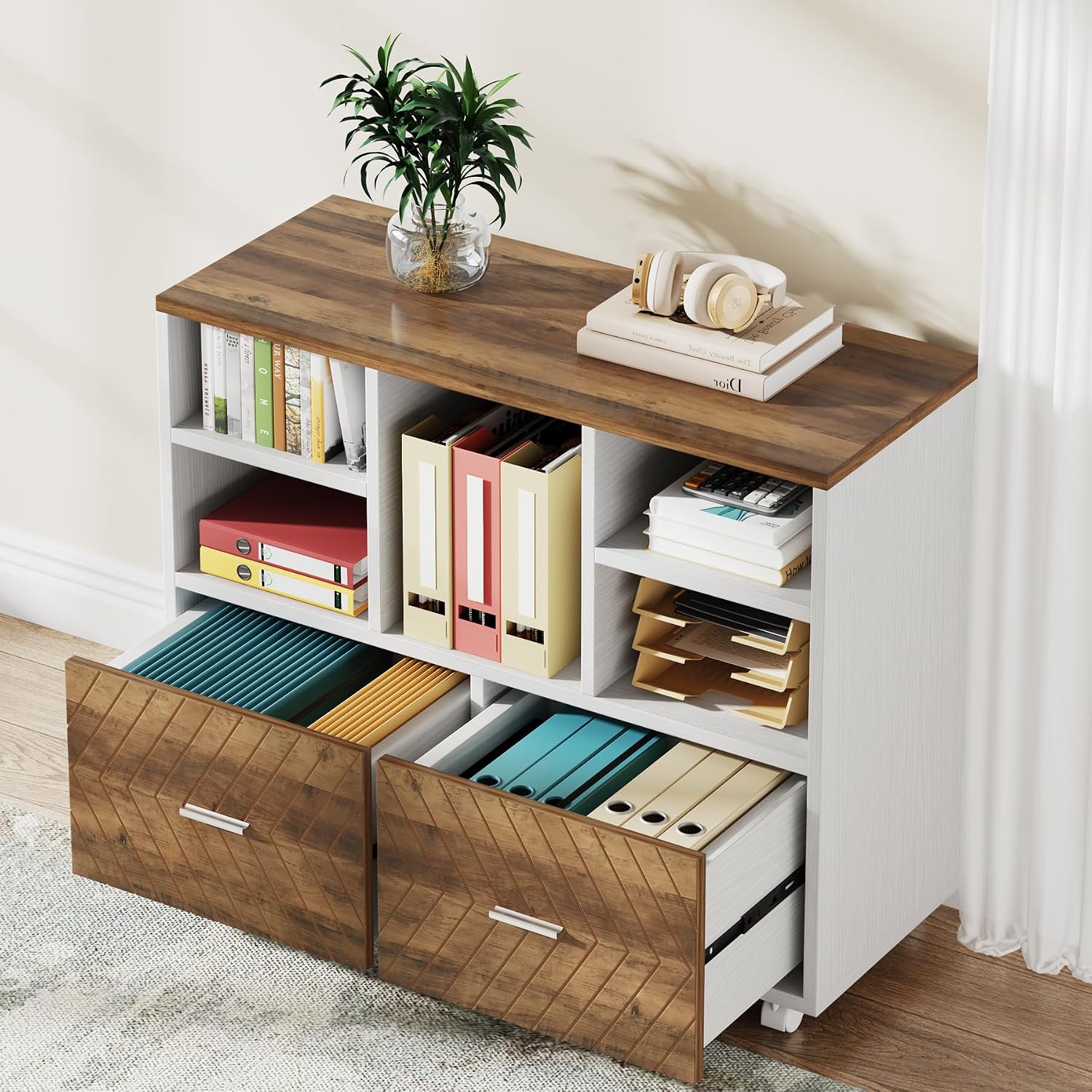 Houten archiefkast met 2 laden - File Cabinet Lateral recensie en prijs
