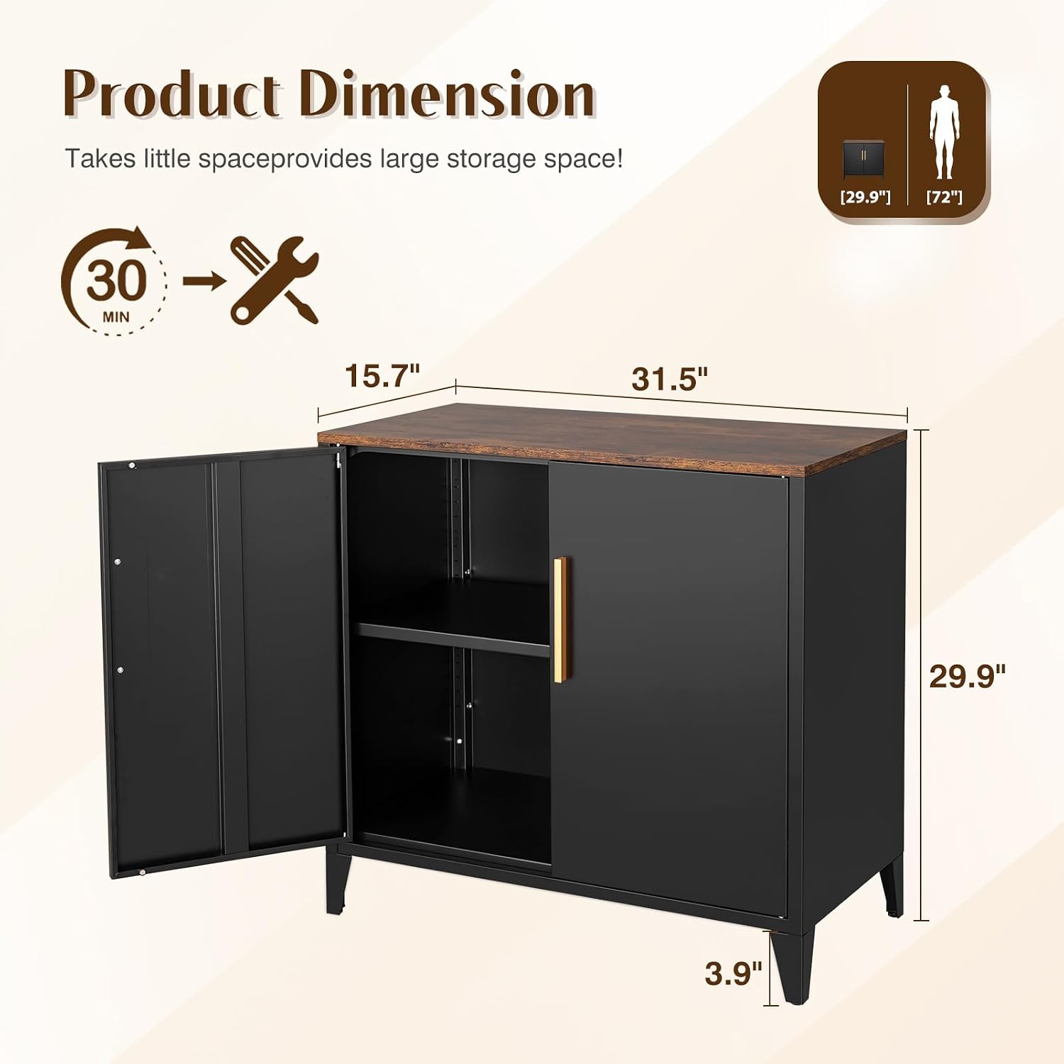 Metalen opbergkast met deuren  - Credenza Office Storage recensie en prijs