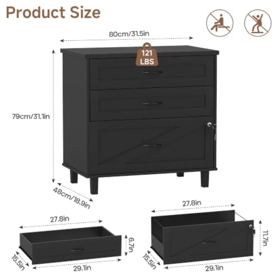 Houten archiefkast met 3 lades - File Cabinet Lateral recensie en prijs