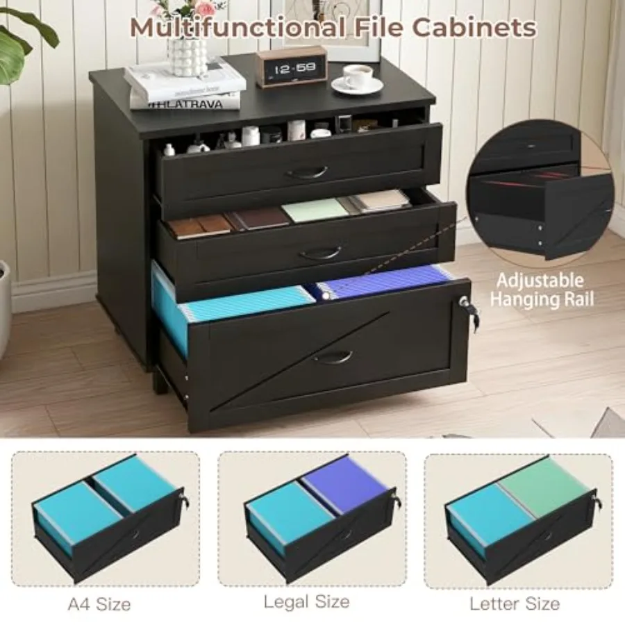 Houten archiefkast met 3 lades - File Cabinet Lateral recensie en prijs