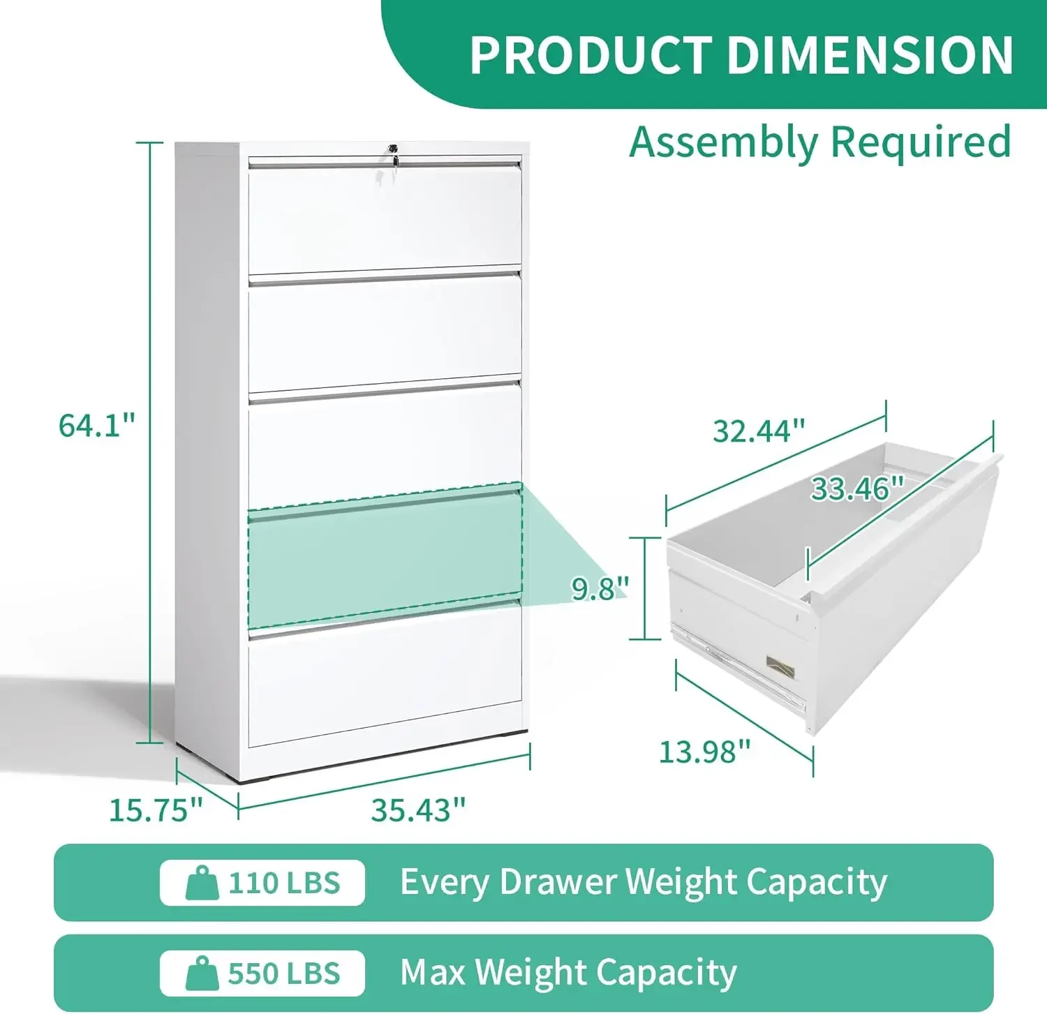 5-laden horizontale archiefkas - File Cabinet Lateral recensie en prijs