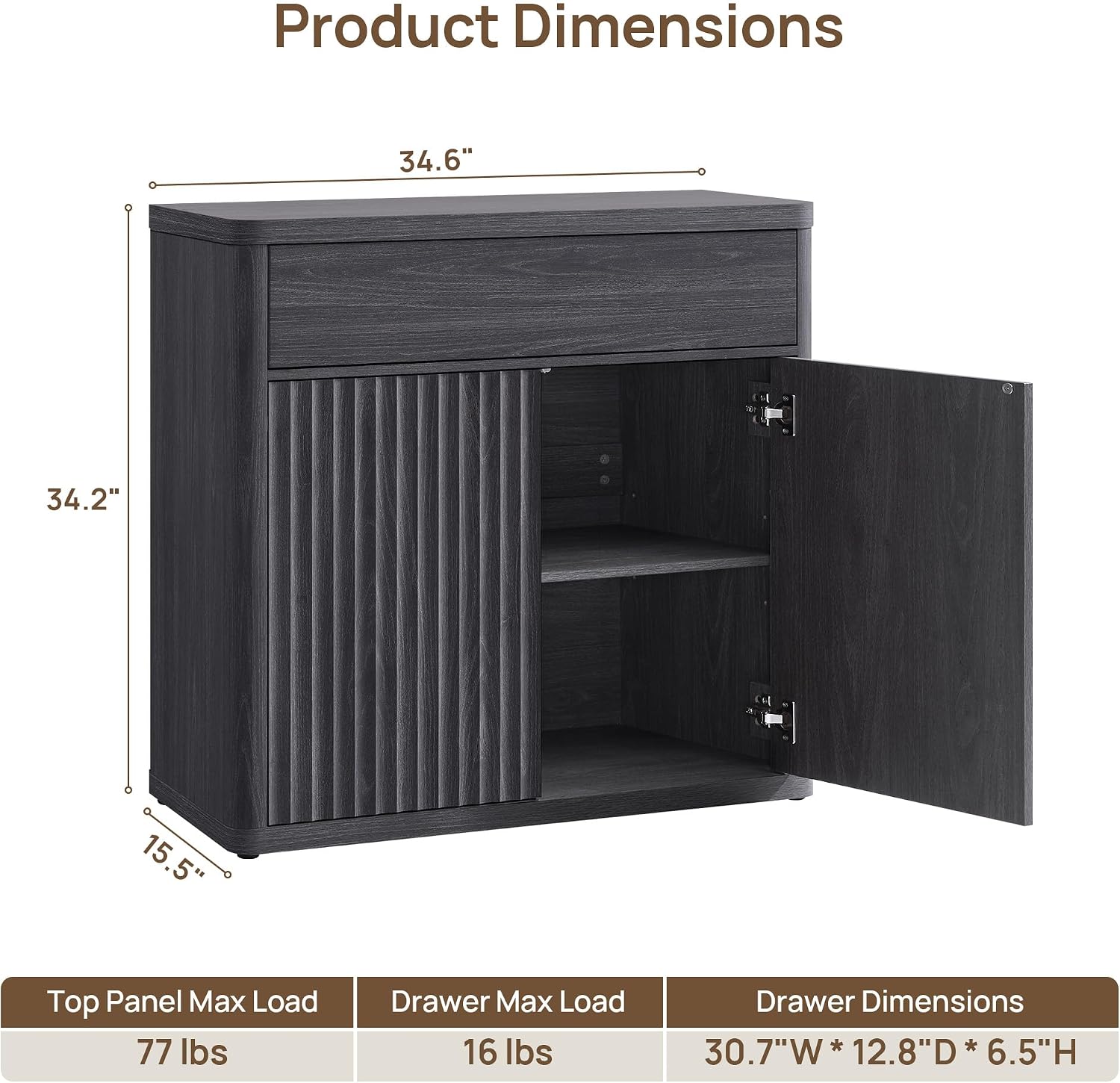 34,6-inch moderne gegroefde bu - Credenza Office Storage recensie en prijs