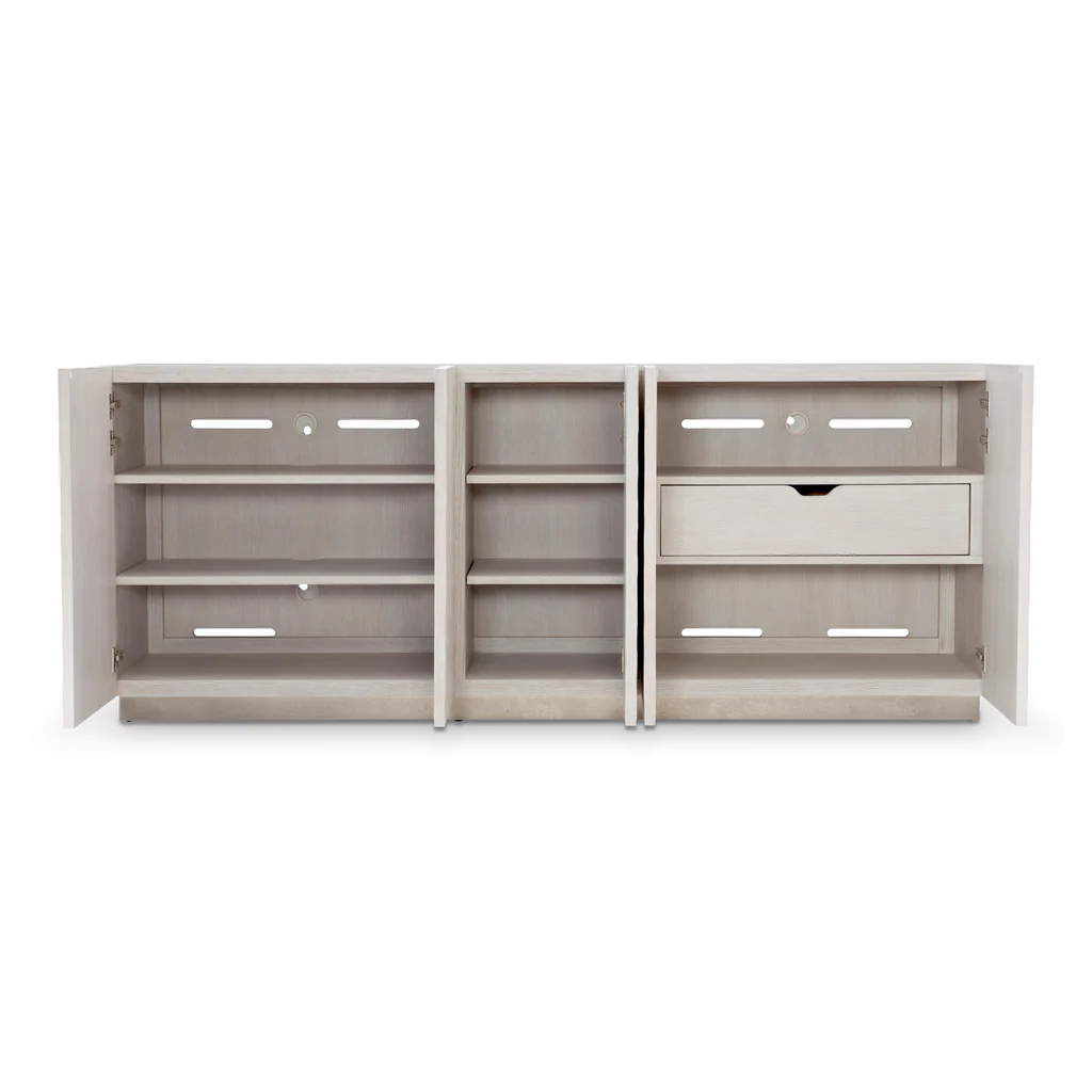 Moderne witte tv-kast met golv - Credenza Office Storage recensie en prijs