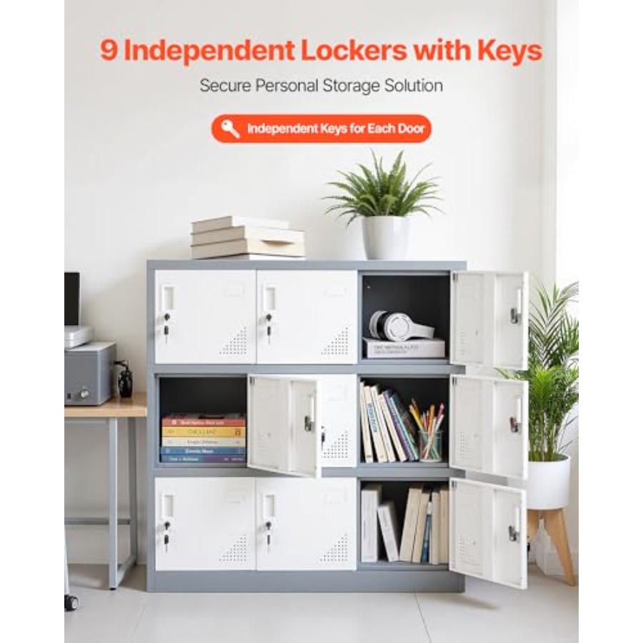 9-deurs metalen kluis voor wer - Locker Storage Metal recensie en prijs