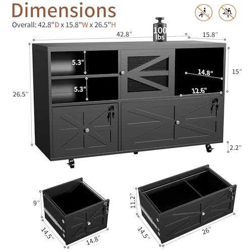 Boerenkast met 2 laden en slot - File Cabinet Lateral recensie en prijs