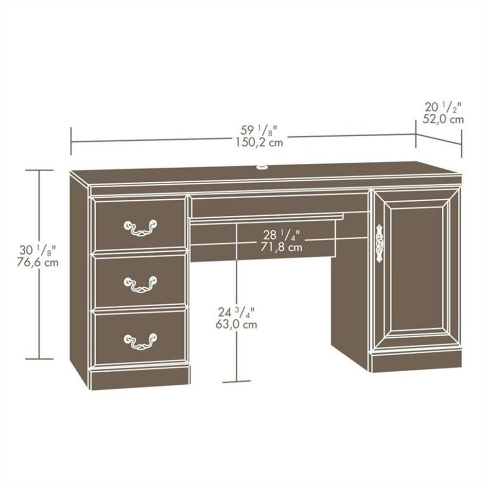 Traditionele houten computerka - Credenza Office Storage recensie en prijs