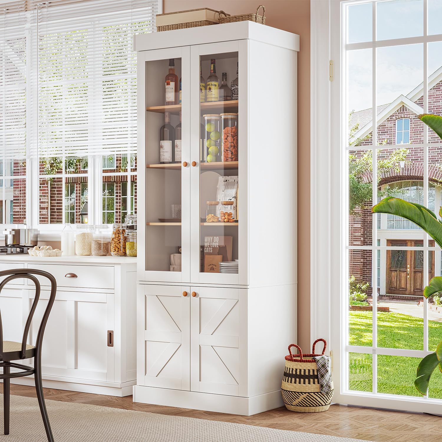 Hoge boekenkast in boerderijst - Credenza Office Storage recensie en prijs