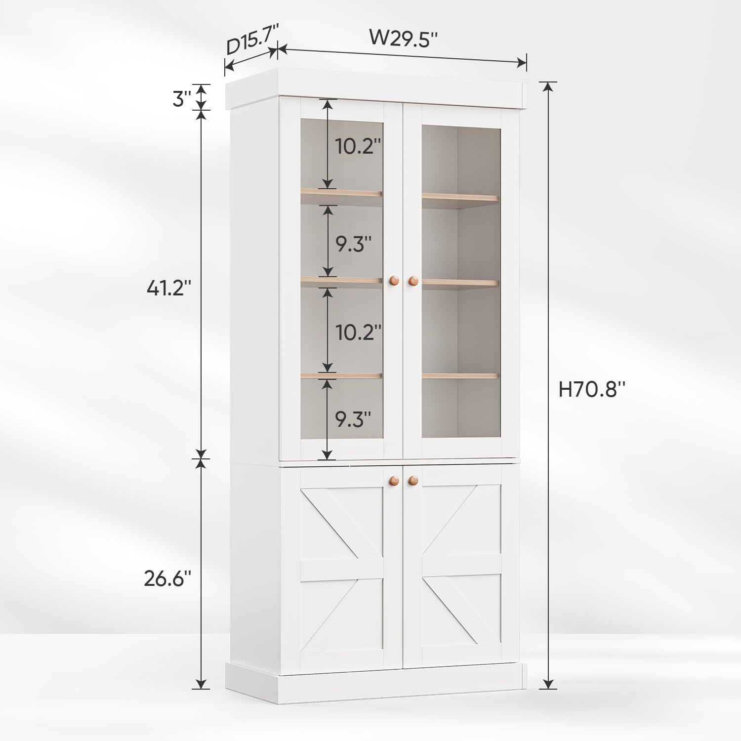 Hoge boekenkast in boerderijst - Credenza Office Storage recensie en prijs