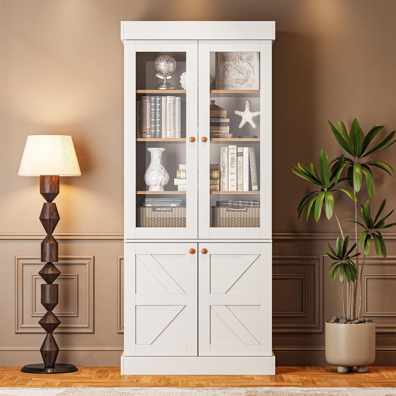 Hoge boekenkast in boerderijst - Credenza Office Storage recensie en prijs